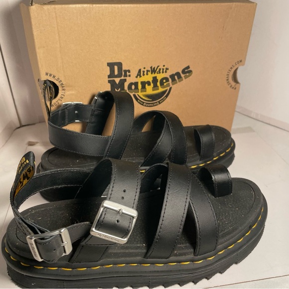 Dr. Martens Black Leather Buckle Sandals Size 9 - Picture 11 of 15